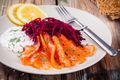 Hot Smoked Salmon and Beetroot Salad