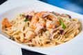 Creamy Prawn Pasta with Yellow Capsicum