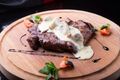 Rump Steak with Garlic Mushroom Sauce