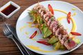 Seared Tuna Sashimi with Avo Salad