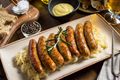 Bratwurst with Braised Cabbage