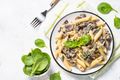 Leek, Mushroom and Garlic Penne