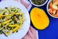 Green Mango and Herb Salad with toasted coconut