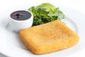 Crumbed Fried Cheese with Cranberry Dip