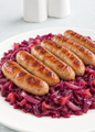 Grilled Bratwurst with Braised Red Cabbage