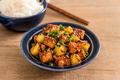 Sticky Sesame Tofu with Charred Pineapple