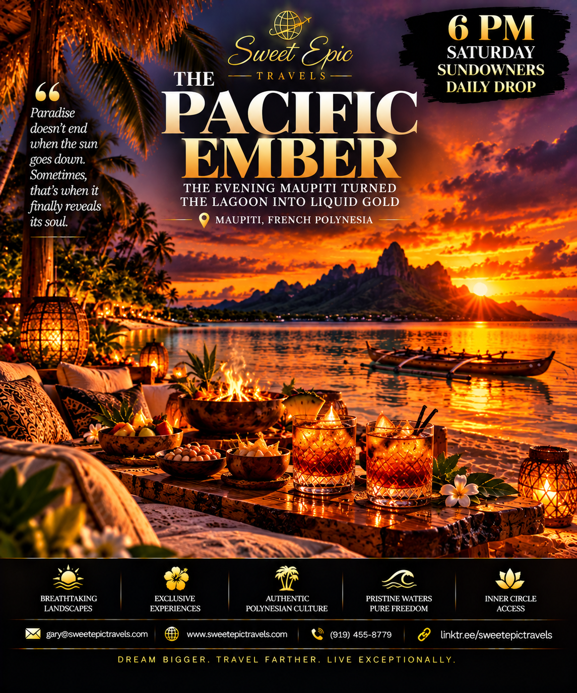 THE DAILY DROP: The Pacific Ember (When the South Pacific Caught Fire Behind Mount Teurafaatiu)