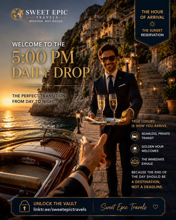 🌅 SWEET EPIC TRAVELS 5:00 PM DAILY DROP 🌊 THE HOUR OF ARRIVAL (The Sunset Reservation)