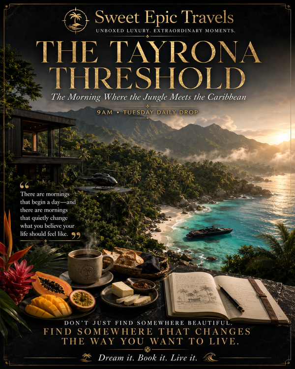 THE DAILY DROP: The Tayrona Threshold (The Morning Where the Jungle Meets the Caribbean)