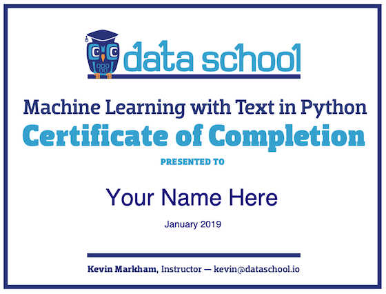 Certificate of completion