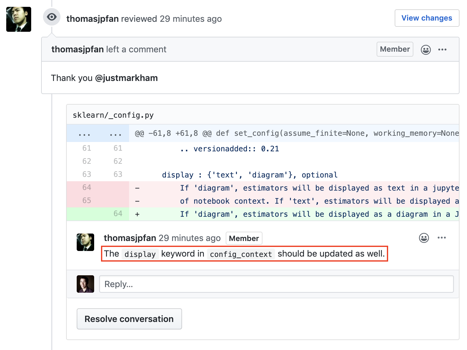 Requesting changes to your pull request