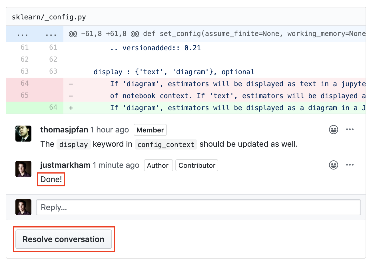Replying to inline commit comments