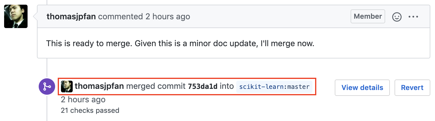 Merging a pull request