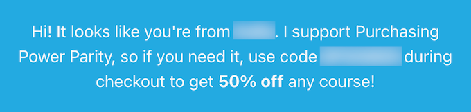 Example banner for Purchasing Power Parity