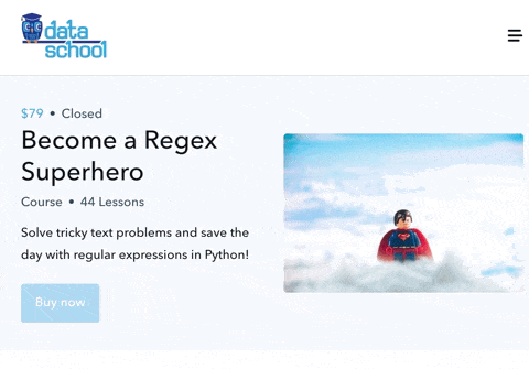Become a Regex Superhero course page