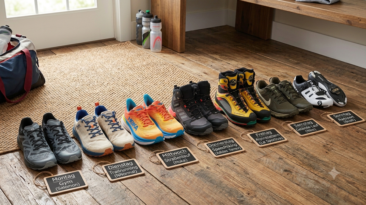 Wie viele Paar Sportschuhe stehen eigentlich bei dir im Flur?