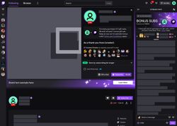 Habillage de chaine sur l'interface twitch aux couleurs du sponsor