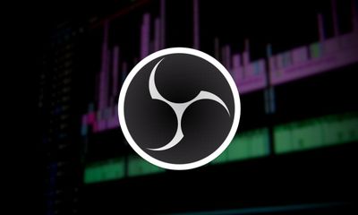 Logo OBS superposé avec une timeline de montage