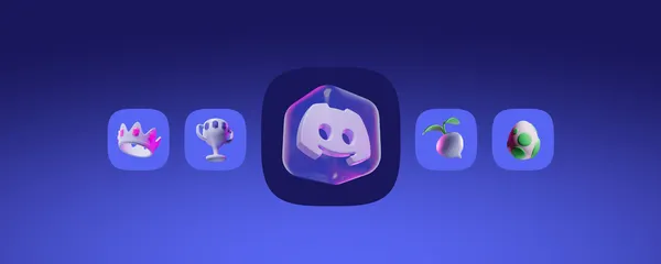 Logo Discord avec d'autres icones random sur ses côtés