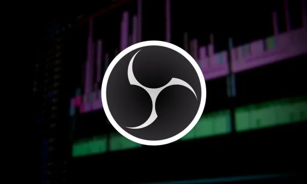 Logo OBS superposé avec une timeline de montage