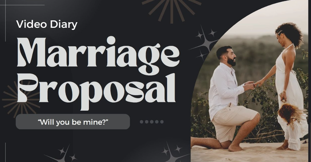 A man is proposing to a woman.