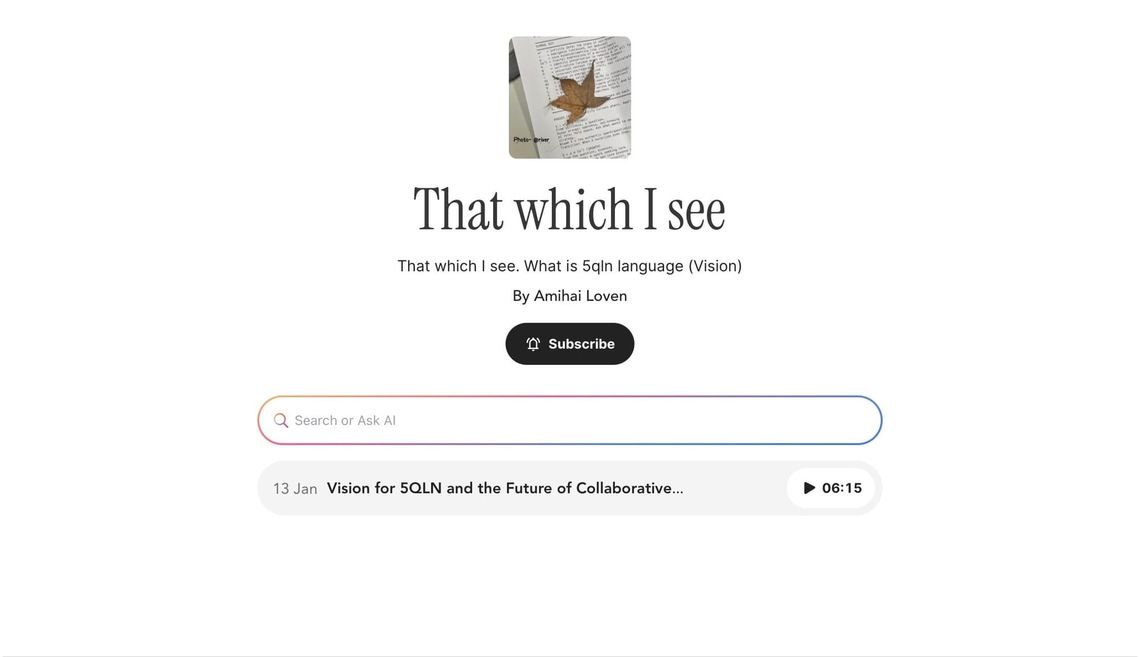 Start for | “That which I see”