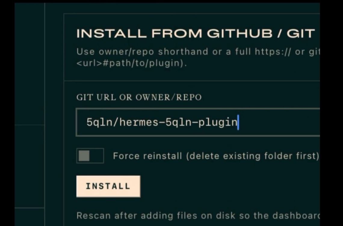 The 5qln plugin, running