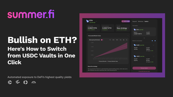 Bullish on ETH? Here's How to Switch from USDC Vaults in One Click