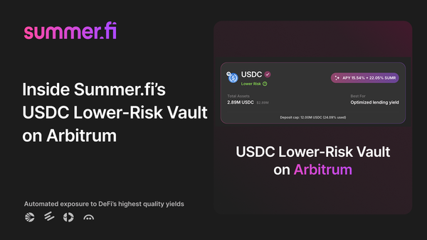 Inside Summer.fi’s USDC Lower-Risk Vault on Arbitrum