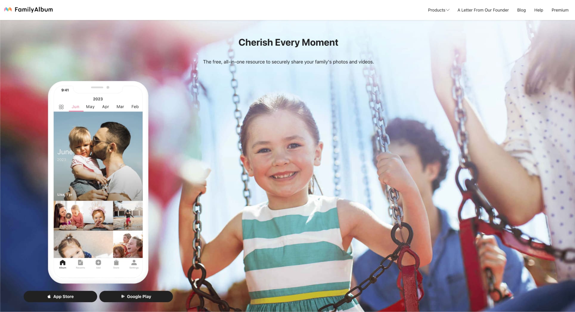 FamilyAlbum Website Landing Page