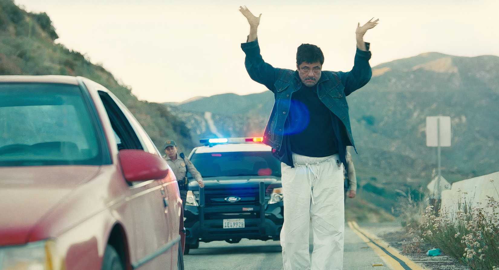 Benicio del Toro as Sensei Sergio St. Carlos in One Battle After Another