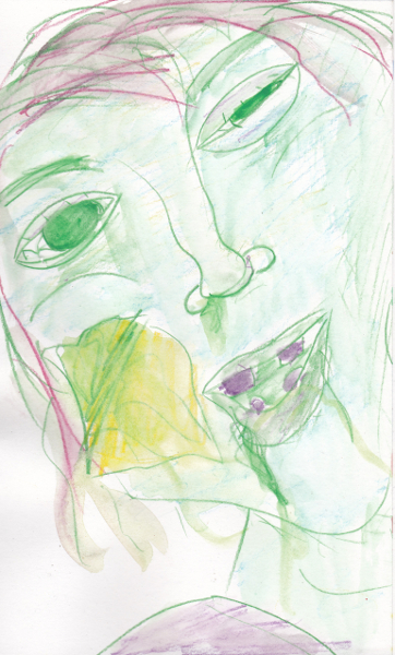 365 Sketch 2015: Happy Blue Zombie