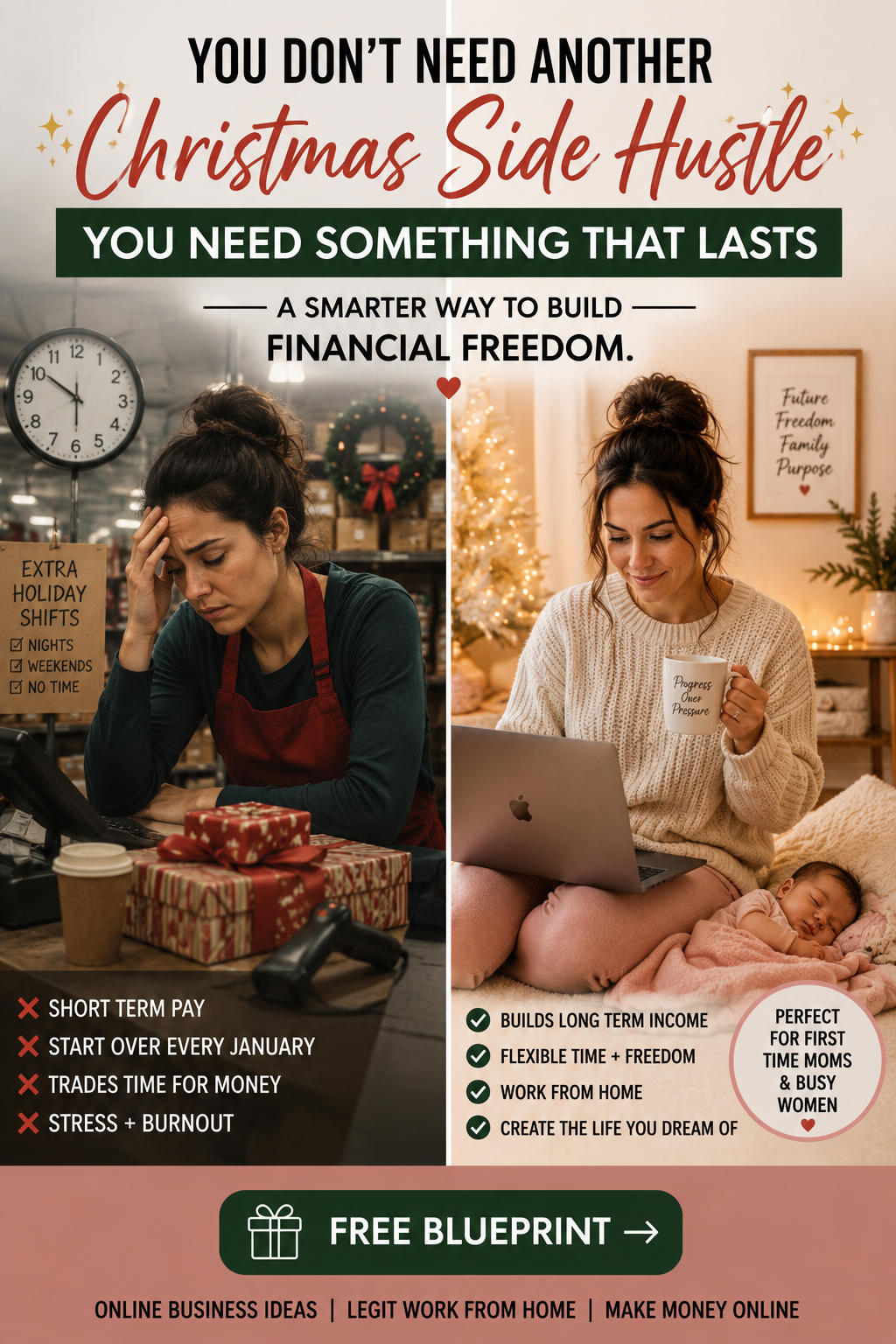 Ambitious Women Legit Work From Home Financial Freedom Ways To Make Extra Money Christmas Gift Ideas Online Business Ideas Make Money Online First Time Mom Side Hustle for Christmas Work from Home financial freedom