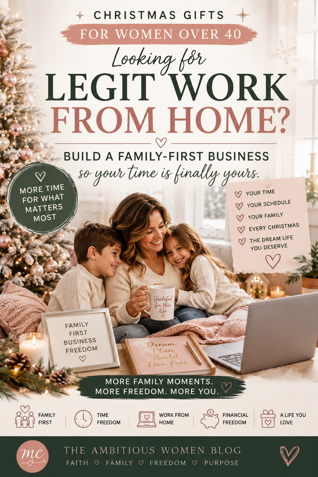 Ambitious Women Business Opportunity Dream Life Christmas Financial Freedom Online Business Work From Home Legit Work From Home First Time Mom work from home, burnt out, Time Freedom Family First Business
