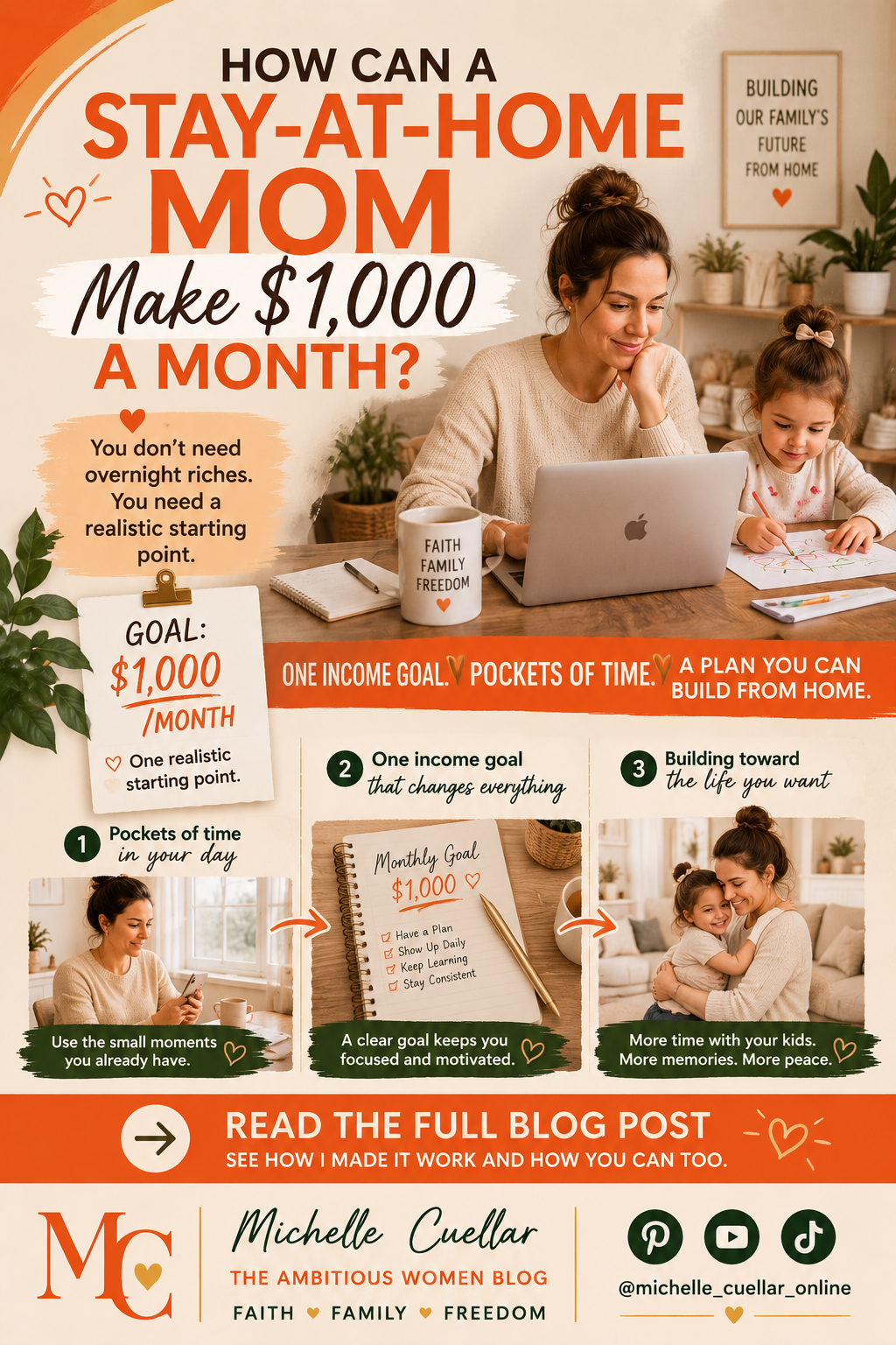 How do families afford to stay-at-home moms Is it financially smart to be a stay-at-home mom How to make $1,000 a month stay at home mom How to make money as a stay-at-home mom financial security affiliate marketing busy parents financial freedom