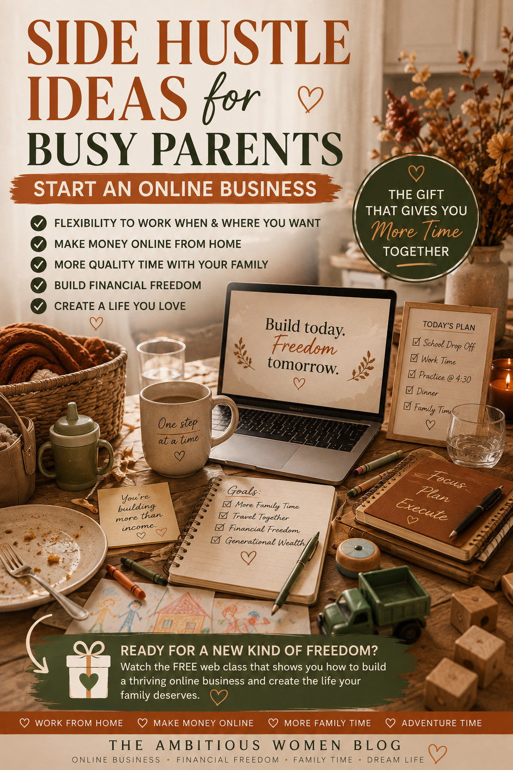 Side Hustle Idea, Online Business, Work From Home, Affiliate Marketing, Make Money Online, Family Time, Quality Time, Adventure Time, Time is money, Financial Freedom