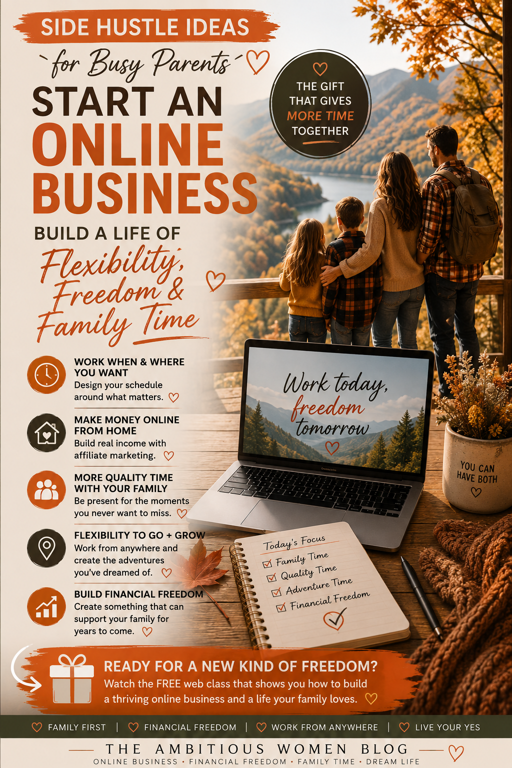Side Hustle Idea, Online Business, Work From Home, Affiliate Marketing, Make Money Online, Family Time, Quality Time, Adventure Time Time is money, Financial Freedom, Ambitious women, online business for moms
