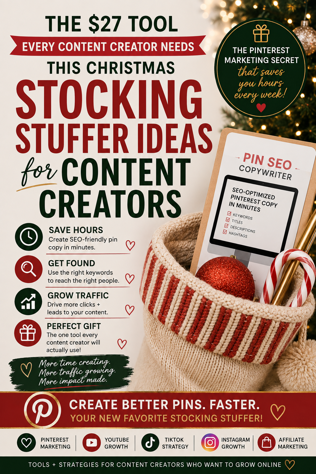 christmas, content creator, pinterest, pinterest marketing, creative marketing ideas, creative marketing, content creator ideas, stocking stuffer, stocking stuffer ideas, YouTube, tikTok, affiliate marketing, social media