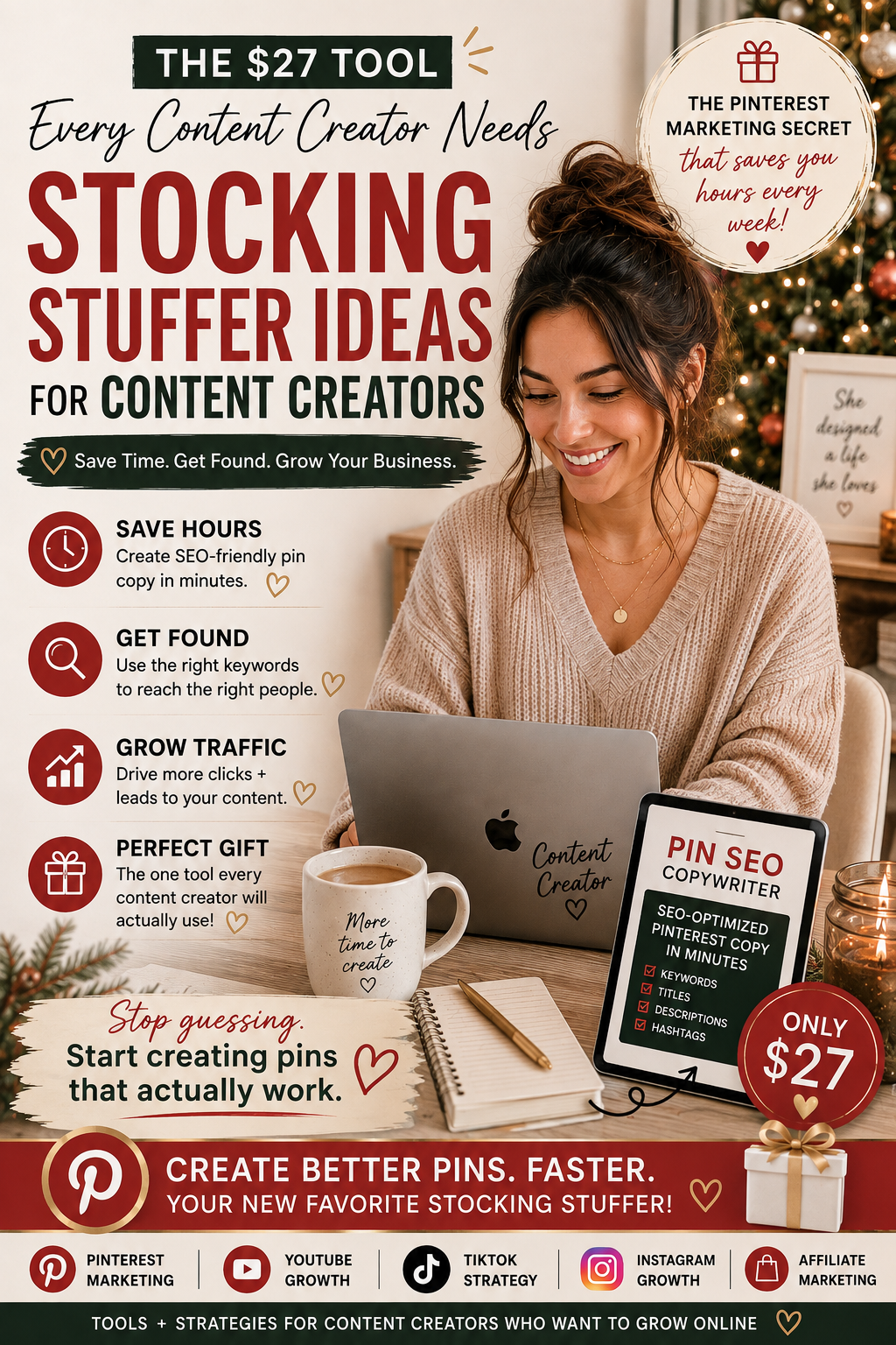 christmas, content creator, pinterest, pinterest marketing, creative marketing ideas, creative marketing, content creator ideas, stocking stuffer, stocking stuffer ideas, YouTube, tikTok, affiliate marketing, social media