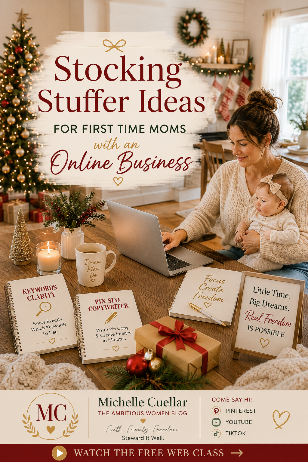 first time moms online business ideas legit work from home Pinterest marketing content creator social media time management time freedom financial freedom Christmas wish list stocking stuffer ideas Christmas gift ideas stay at home mom