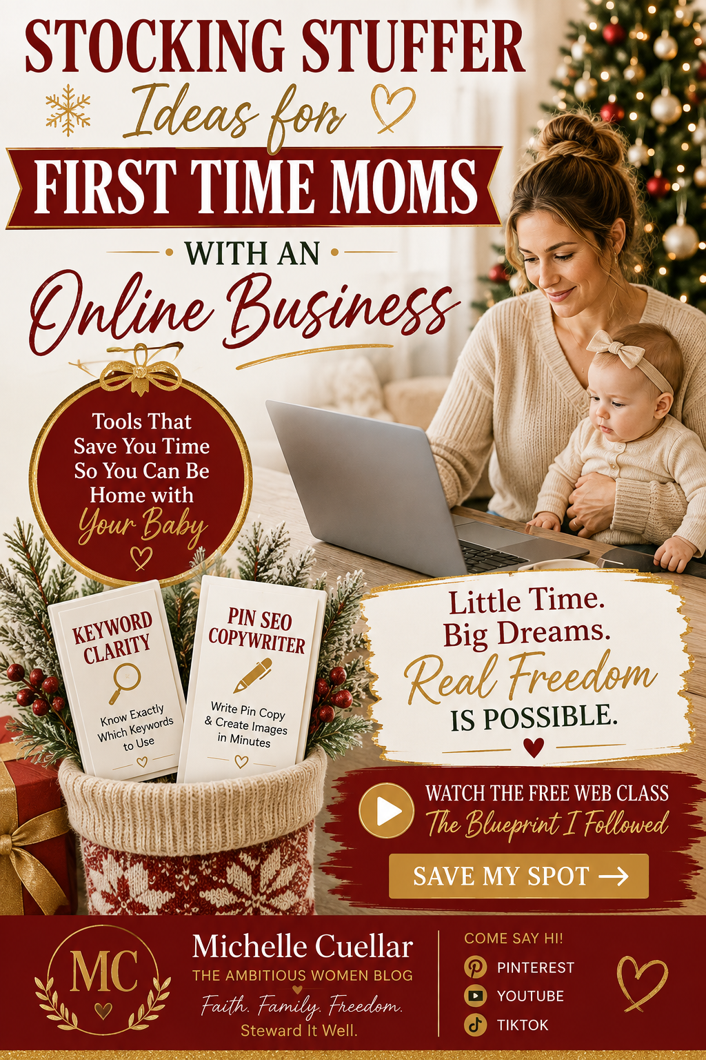first time moms online business ideas legit work from home Pinterest marketing content creator social media time management time freedom financial freedom Christmas wish list stocking stuffer ideas Christmas gift ideas stay at home mom