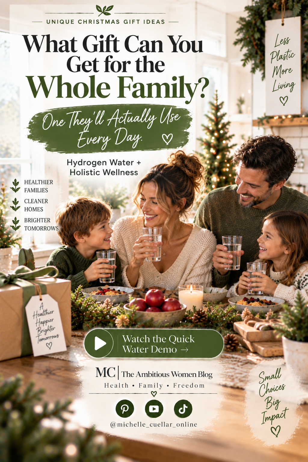 Unique Christmas gifts for family Unique gifts for family sustainability focused, unique eco friendly gifts What is a gift you can get for the whole family? Hydrogen water Health holistic wellness lifestyle