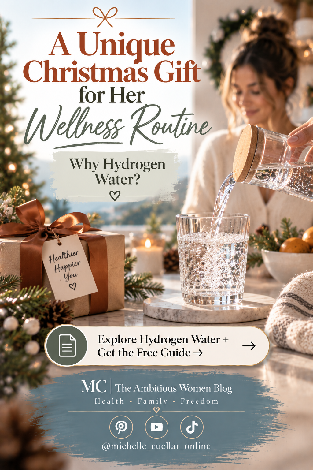 unique christmas gifts for her unique christmas ideas for her health and wellness lifestyle holistic wellness holistic women hydrogen water wellness gift ideas gift ideas for hard to buy women low tox gift ideas unique gift ideas detox water