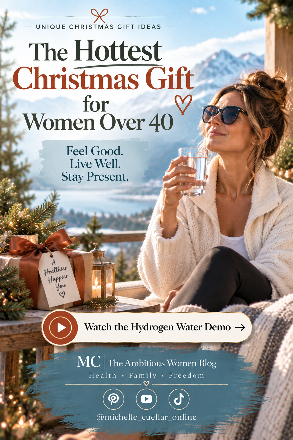 unique Christmas gifts for women over 40 unique gifts for her holistic wellness lifestyle health detox water hydrogen water What's the hottest Christmas gift this year What is the hottest gifts right now low tox gift ideas unique gifts for women