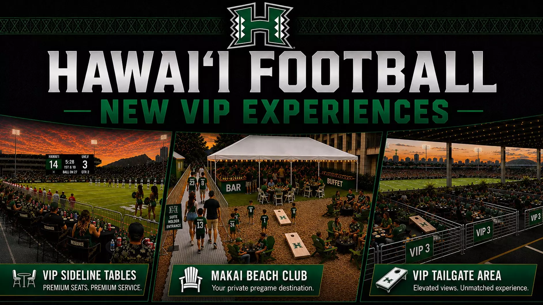 Hawai‘i Football Adds Three Premium Hospitality Experiences