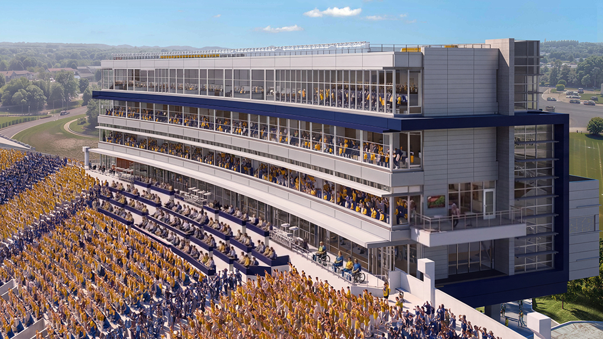 WVU Details $156 Million West Tower with Expanded Premium Seating at Milan Puskar Stadium