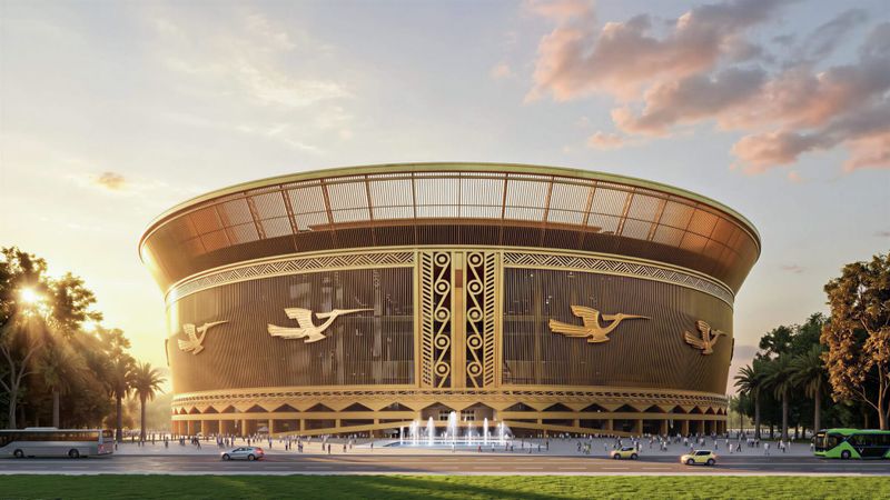 Official rendering of the planned VinFast–Trong Dong Stadium in Hanoi, Vietnam.