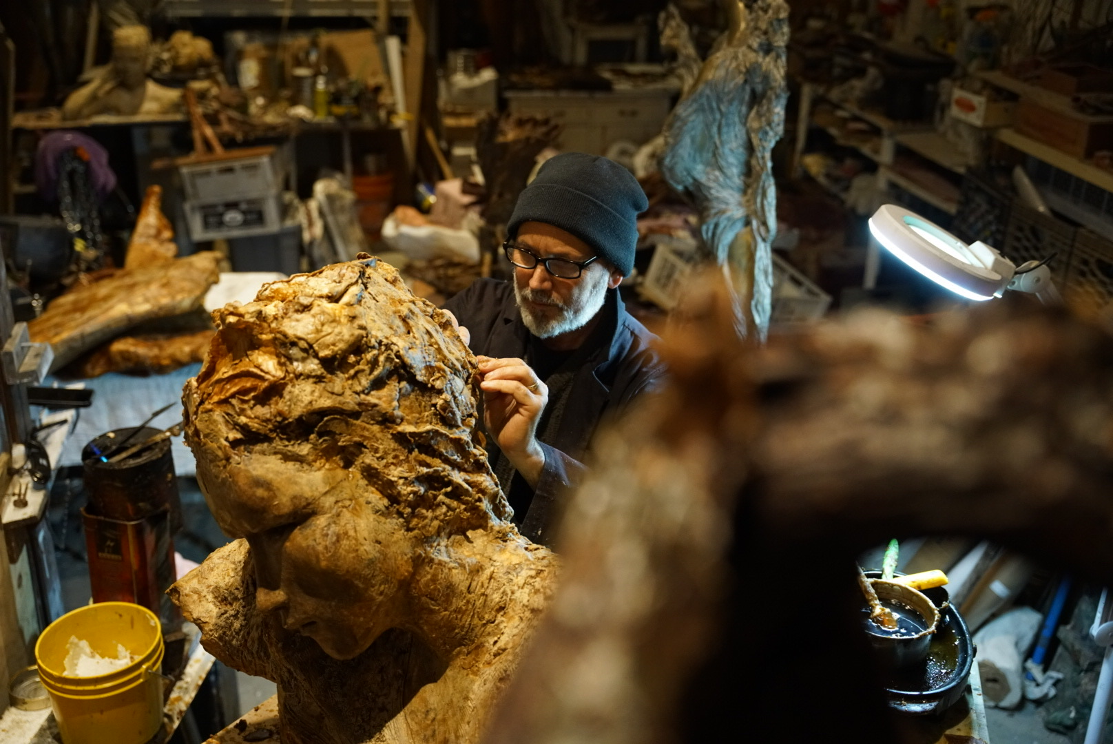 Romolo del Deo in the studio