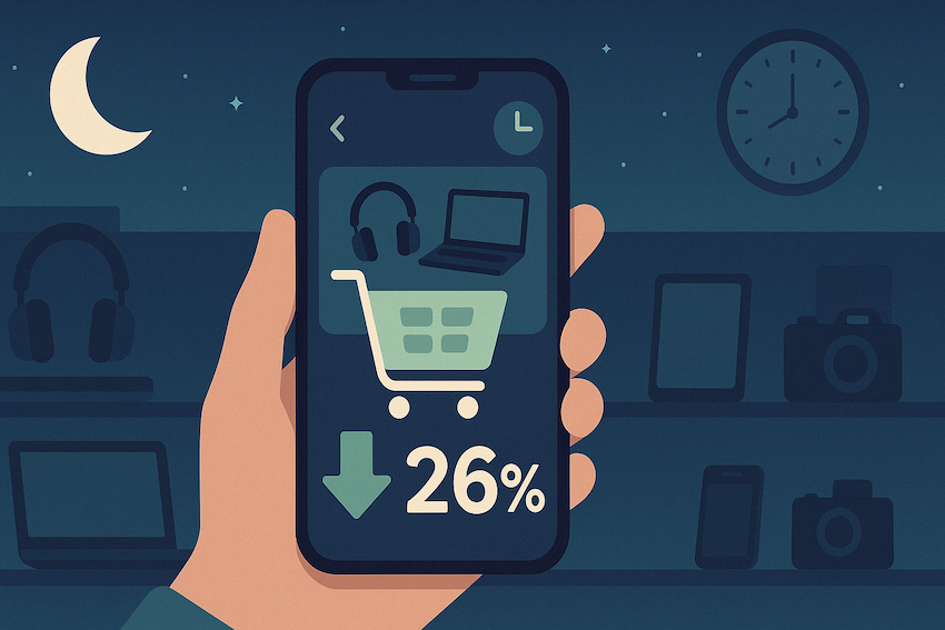 How an Electronics Store Reduced Nighttime Cart Abandonment by 26% Using Time Based Personalization