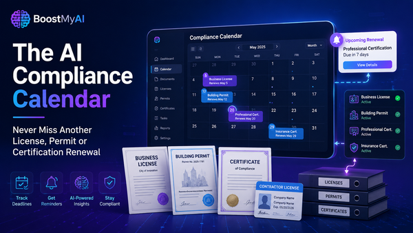 The AI Compliance Calendar: Never Miss Another License, Permit or Certification Renewal